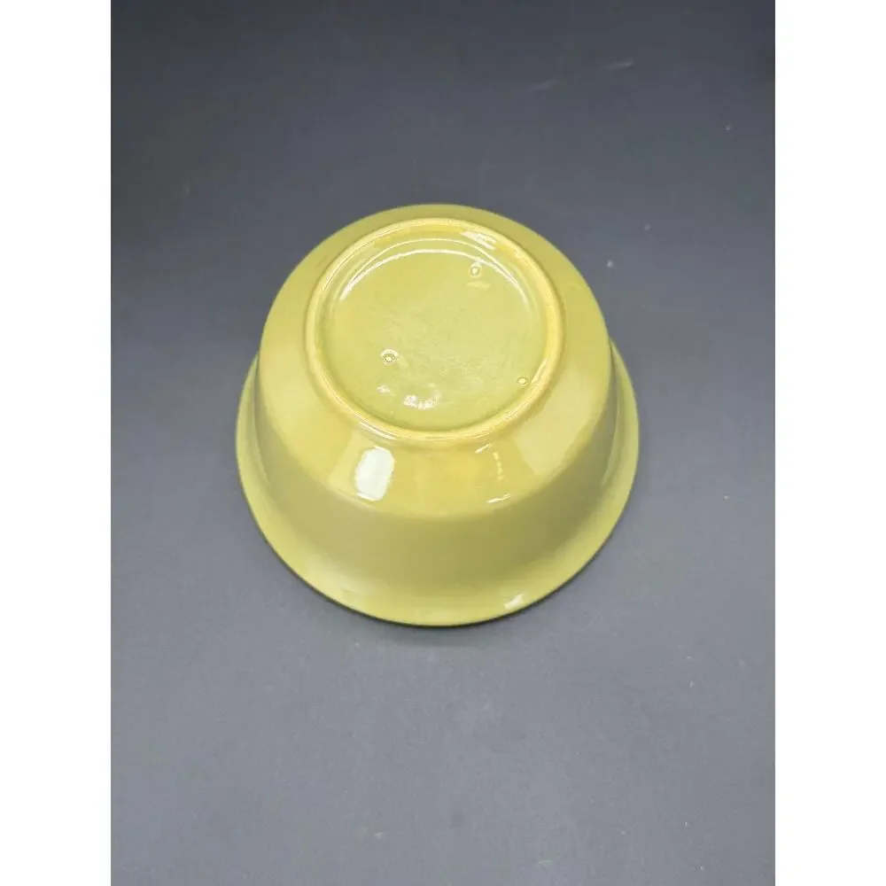 Chartreuse Yellow Glazed Ceramic Ramekin Individual Casserole Dish 5.25